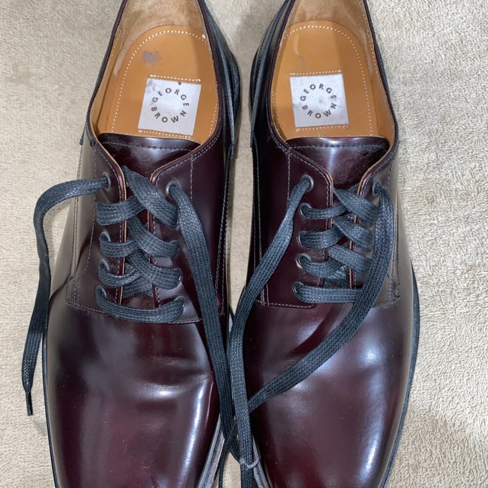 George Bilt Brown Men’s Burgundy Leather Lace-Up Oxfords Dress Shoes Size 9.5M - Picture 4 of 9